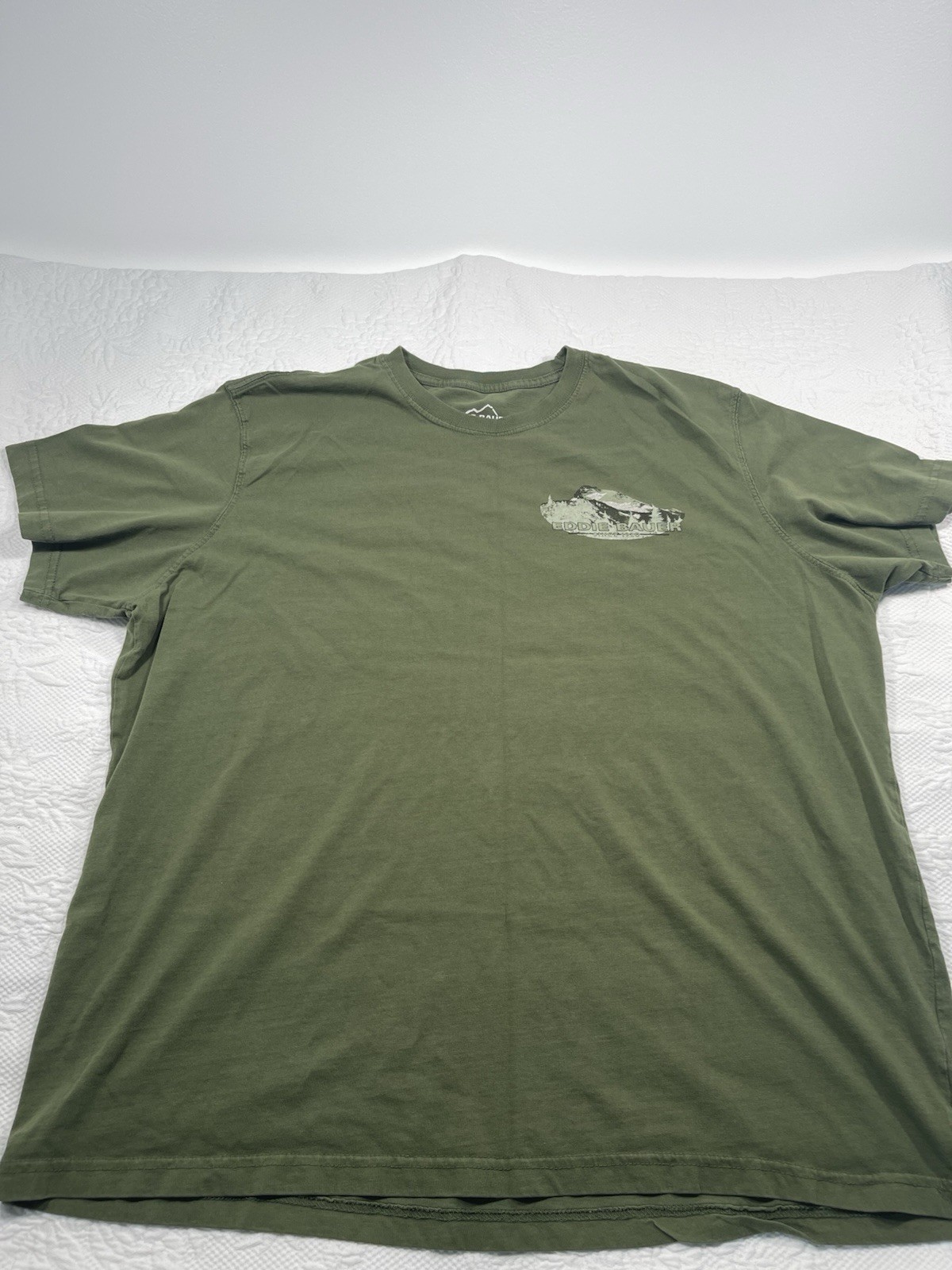 Eddie Bauer Men's Green Graphic Logo Knit Crew Neck Short Sleeve XXL T-Shirt gallery
