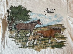 Anheuser Busch Grants Farm Single Stitch Shirt Clydesdale Horses Mens M/L 1991
