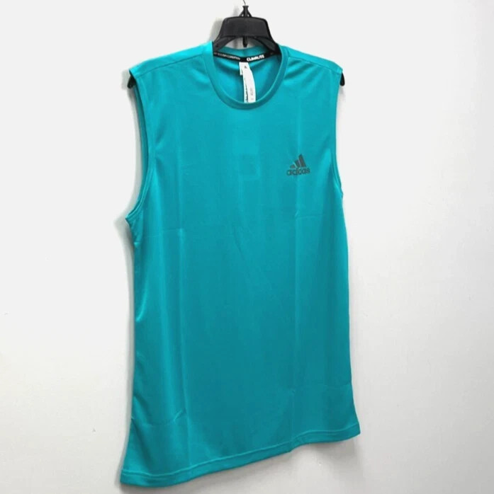 Adidas Essentials Energy Blue Sleeveless Workout Tank Top Men's Many Sizes gallery