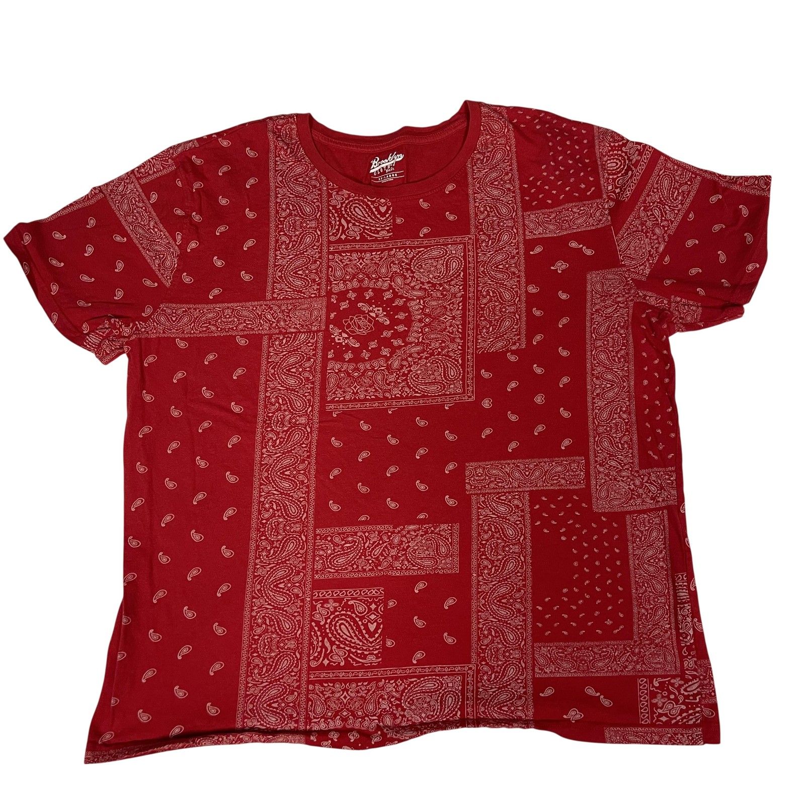 Brooklyn Cloth Shirt Mens 3XL Red Bandana Paisley Allover Graphic Tee T-Shirt gallery