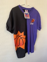 Vintage Phoenix Suns Graphic Single Stitch Split Color Block Shirt Men’s Size M