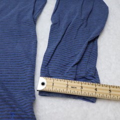 Left Coast Tee Striped V Neck Long Sleeve Shirt Blue Black Men’s XXL