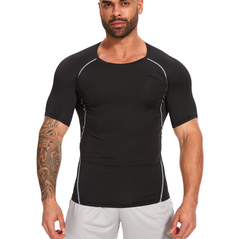Mens Compression Athletic Fitness Shirt Base Layer Tops Tight Dry Sports Gym Tee gallery