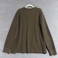 Goodfellow Pullover Shirt Mens 2XL Olive Green Long Sleeve Henley Casual XXL