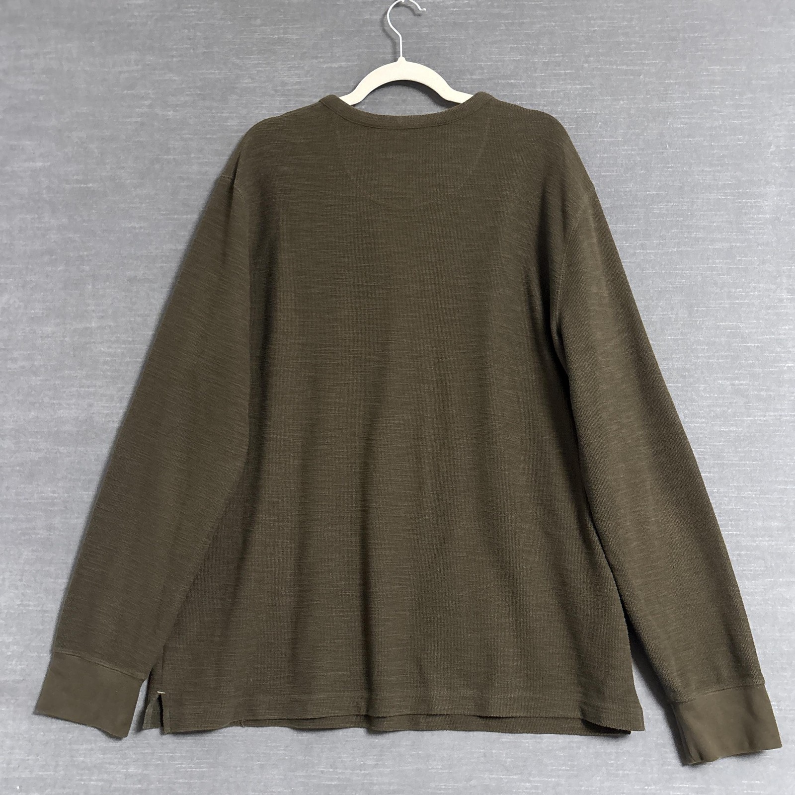 Goodfellow Pullover Shirt Mens 2XL Olive Green Long Sleeve Henley Casual XXL gallery