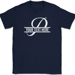 Letter P Monogram Your Text Here Custom T-Shirt Personalize Family Tee