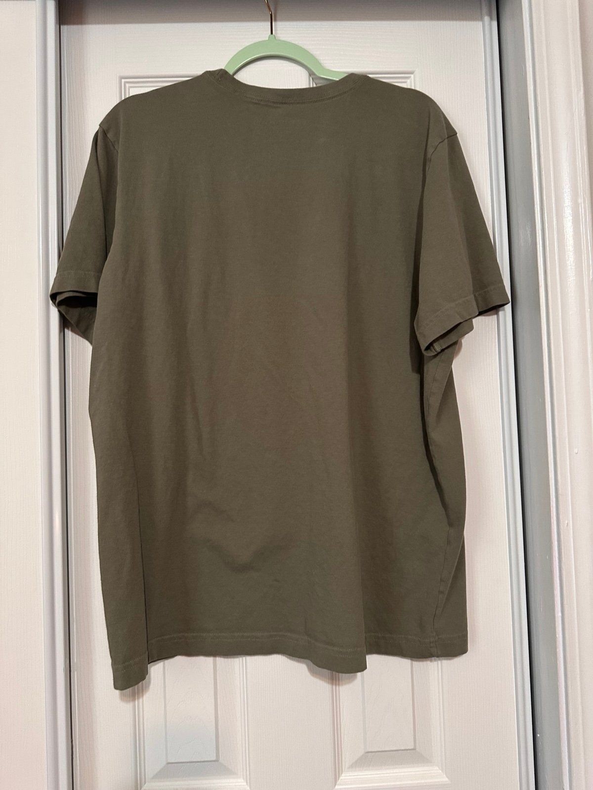 Life Is Good Mens M Green Crusher T-Shirt Patriotic USA Flag Fishing Pole NWOT L gallery
