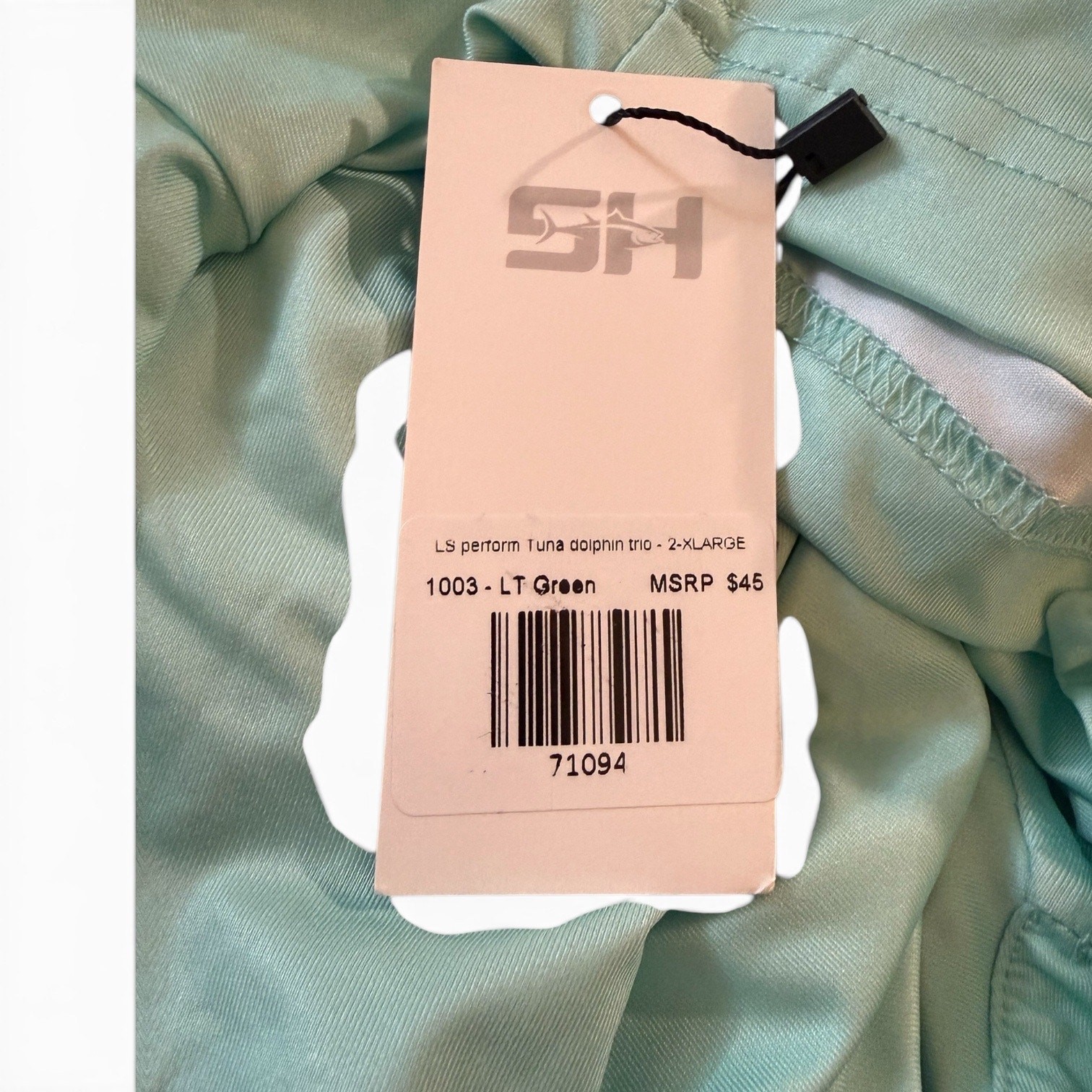 Salty Hooligan Fishing Performance Long Sleeve Shirt NWT Mint Green SizeXXL gallery