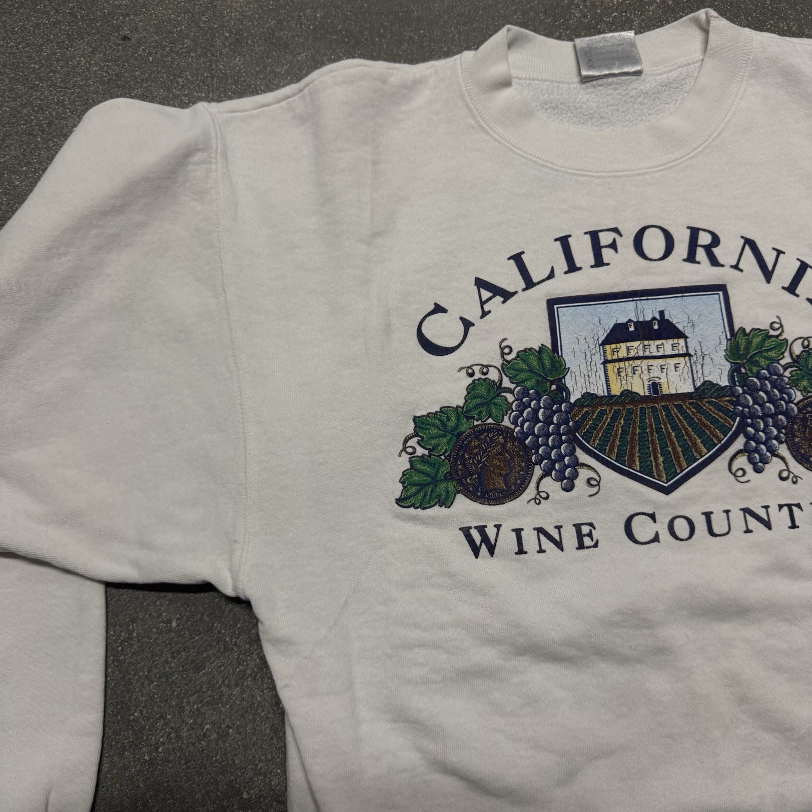 Vintage 90s California Wine Country white graphic sweater See Measurements gallery