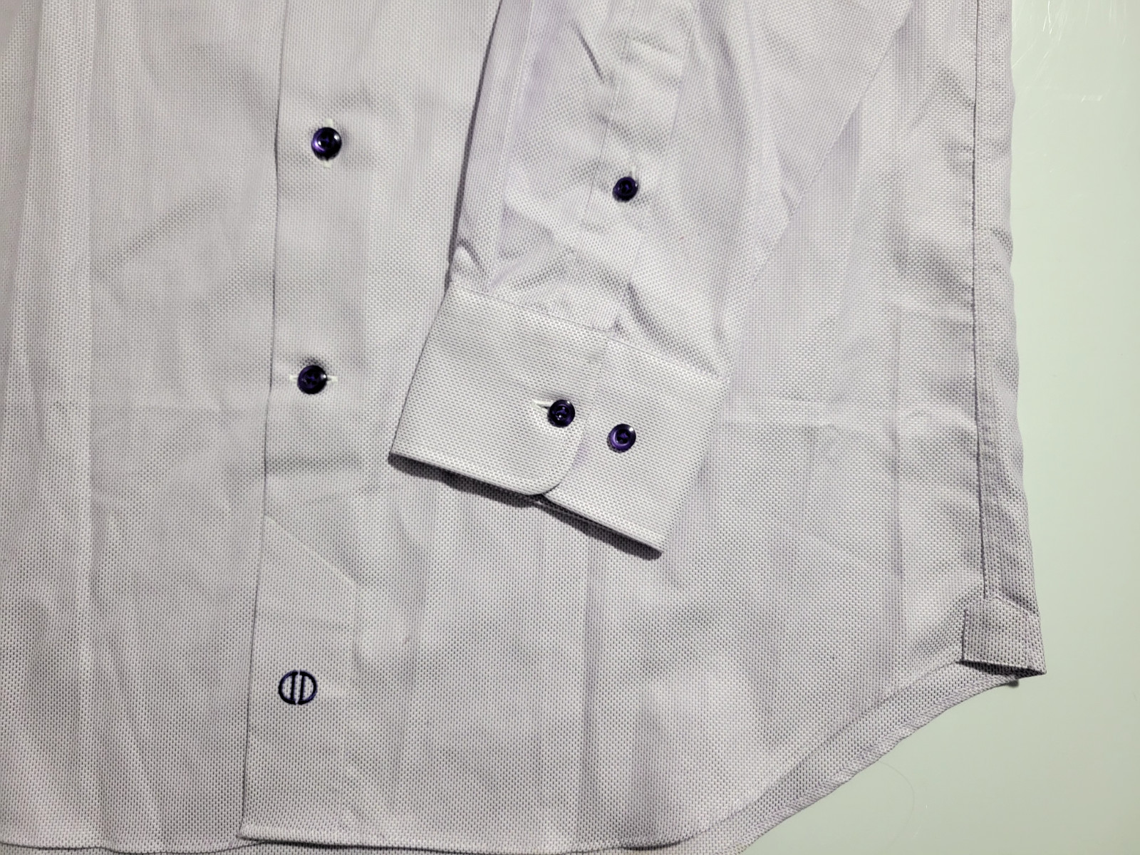 David Donahue Button Shirt Mens Large Trim Fit Light Purple Collared Formal gallery