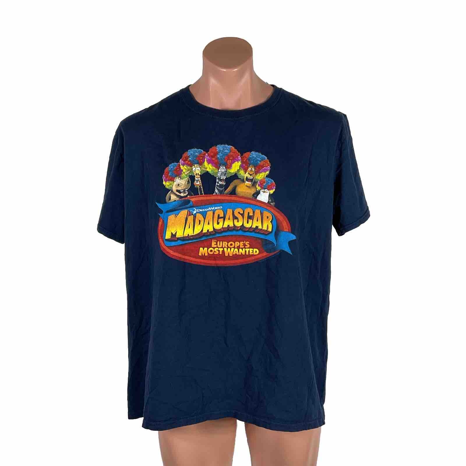 Madagascar Europes Most Wanted Promo Movie T-shirt Dreamworks Mens XL Blue gallery