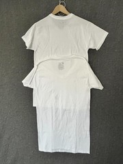 Hanes Mens 2-Pack White Crew + V-Neck Tee T-Shirt Comfort Soft Short Sleeve S