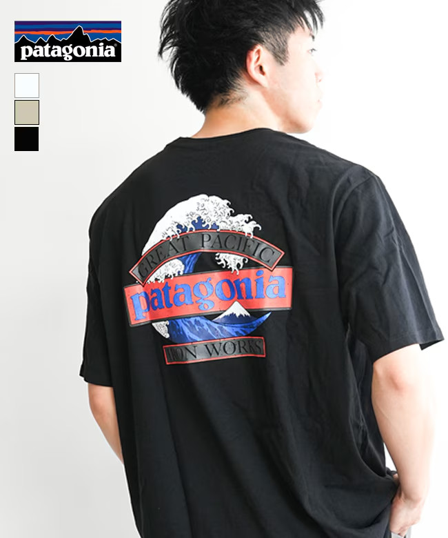 NWT Patagonia Men's Great Waves Responsibili-Tee 37873 Black X-Large gallery