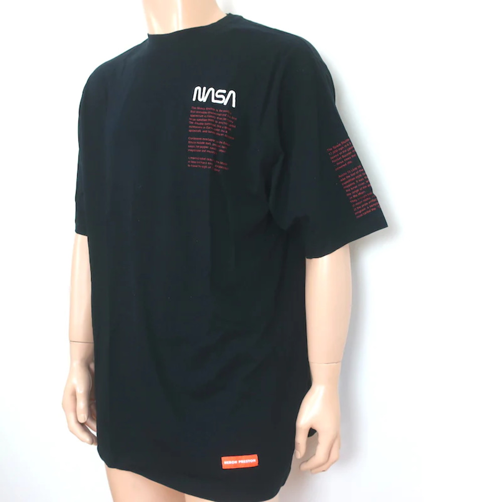 Heron Preston NASA Facts T-Shirt Black Size Large Short Sleeve Tee NEW gallery