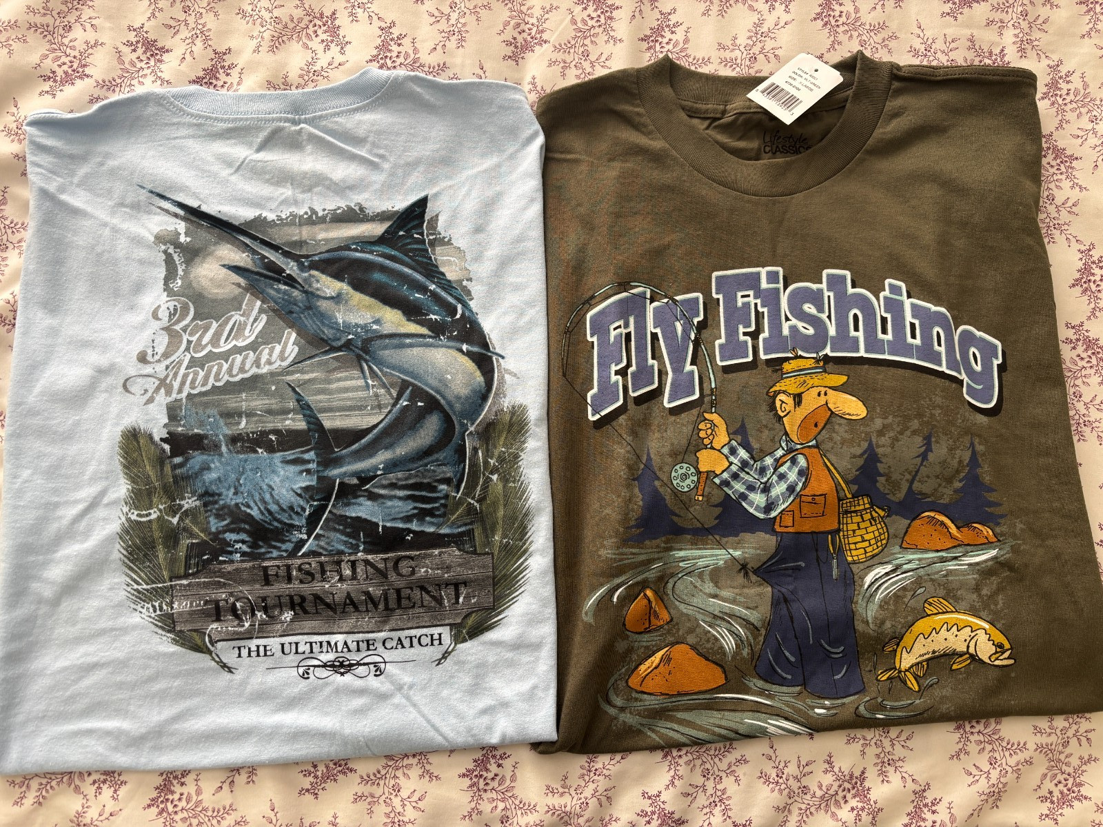 Lot Of 2 Men's Out Door Sport Fishing T Shirt Size XL gallery