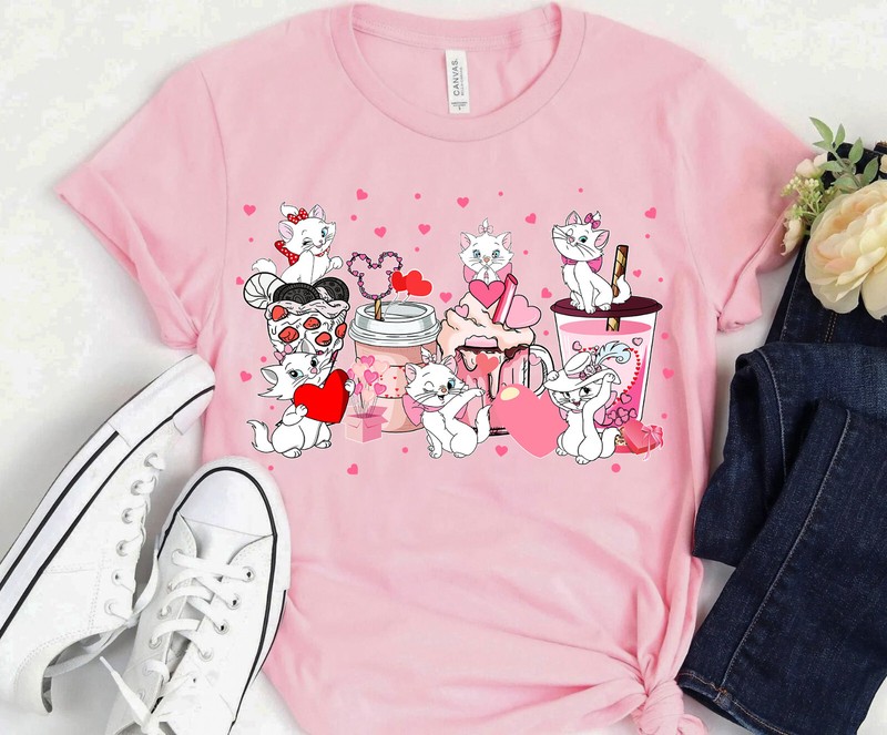 Disney Aristocats Marie Cat Coffee Latte Cup Shirt Unisex Adult Kid Tee 5924637
