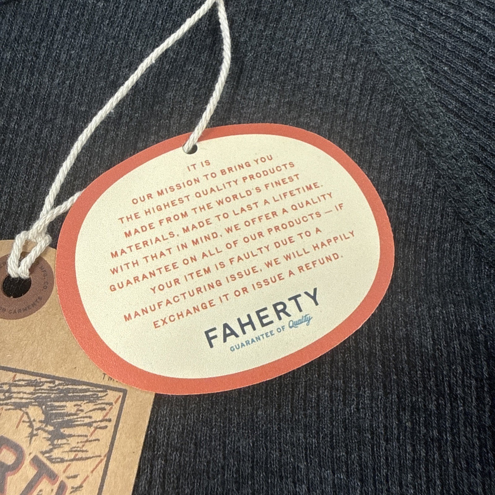 Faherty Men's Cloud Waffle Crew Thermal Shirt XXL Charcoal Heather Long Sleeve gallery