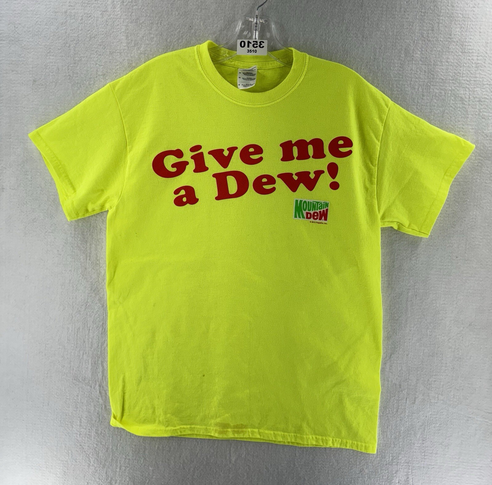 Vintage 80s 90s Mens Mountain Dew T Shirt 50/50 Yellow Neon Sz M gallery
