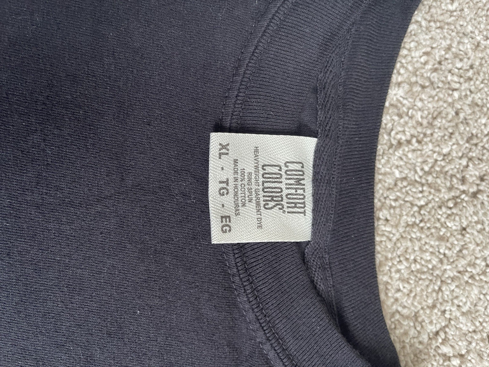 Comfort Colors Black Blank Crewneck T-Shirt, Size XL Heavyweight Dye Cotton gallery