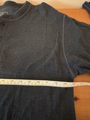 L.L. Bean Men’s Two Layer River Drivers Wool Henley Shirt Medium Blue Canada