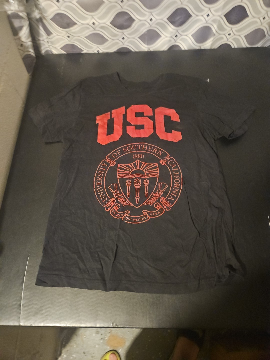 U.S.C. Black Tee W/Logo On Front In Red Size Medium see description please .
