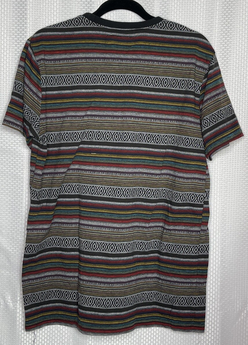BEAUTIFUL GIANT MEN'S CREW NECK SHORT SLEEVE T-SHIRT STRIPE MULTICOLOR SIZE LARG gallery