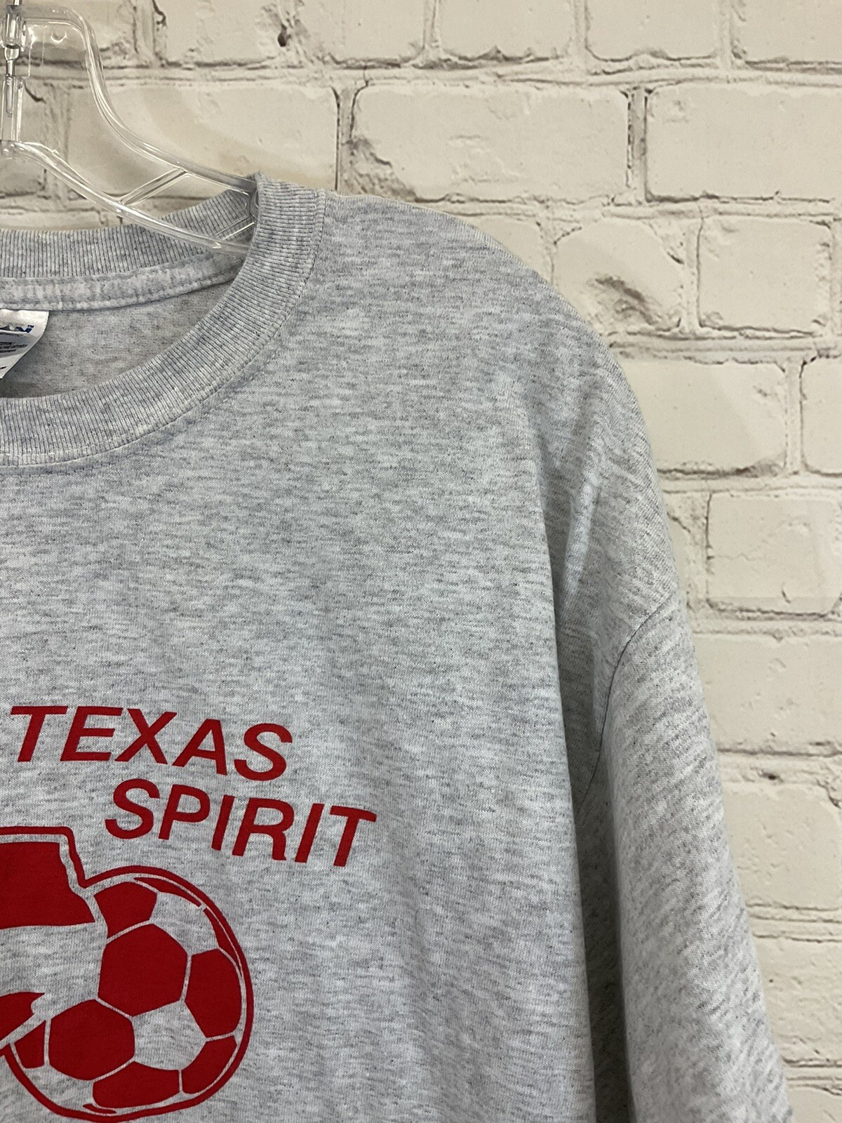 Gildan Adult Unisex DryBlend G800 Texas Spirit Soccer L Heather Gray Tshirt New gallery