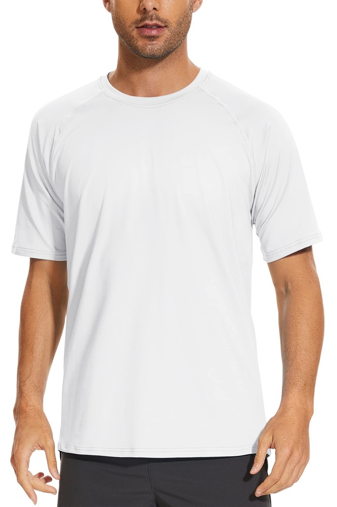UPF 50+ Mens Performance Sun Shirts Short Sleeve Quick Dry Summer Gym Sport Tops