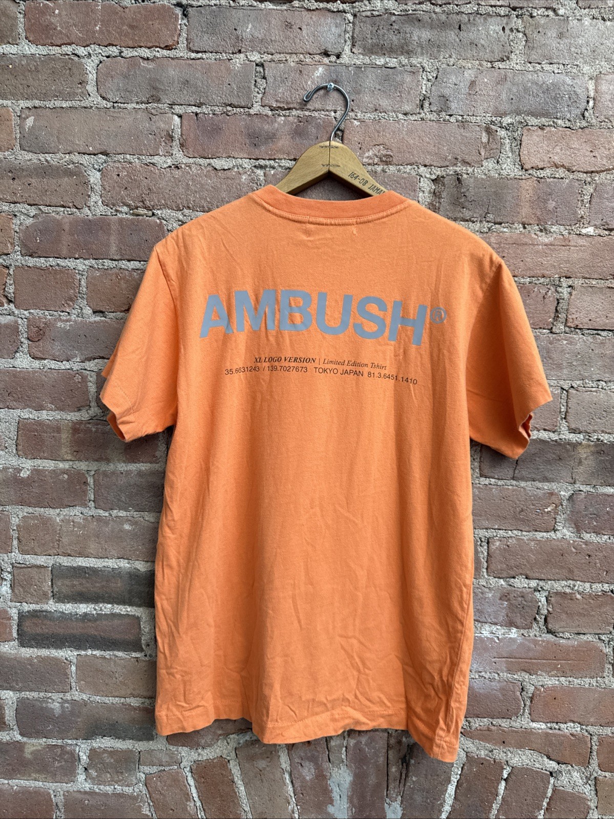 AMBUSH Men’s Tee, Sz 1, Orange 100% Cotton XL Logo Version Limited Edition Japan gallery