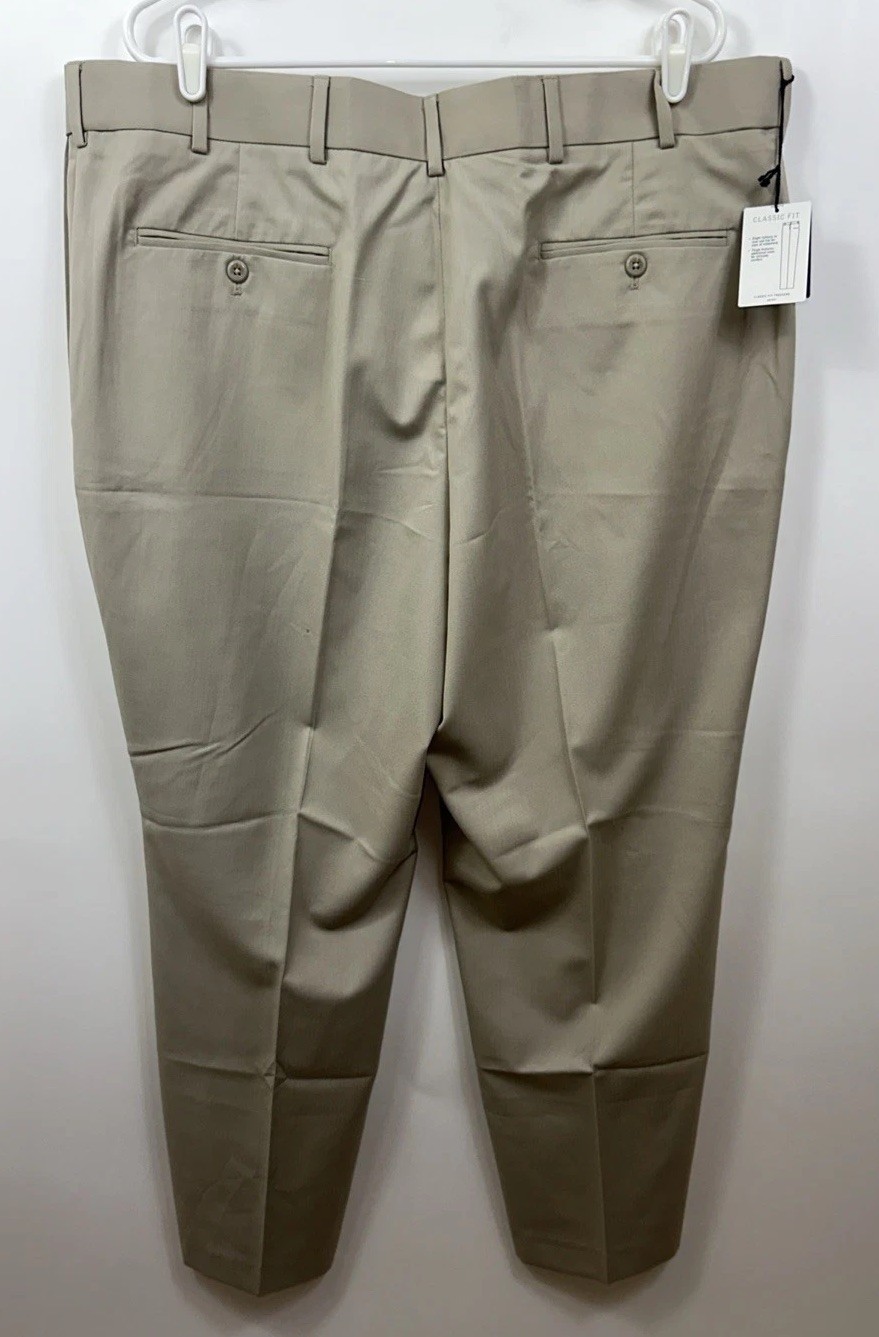 NWT Stafford Men’s 42 x 30 Classic Fit Flat Front Year Round Trouser Pants $70 gallery