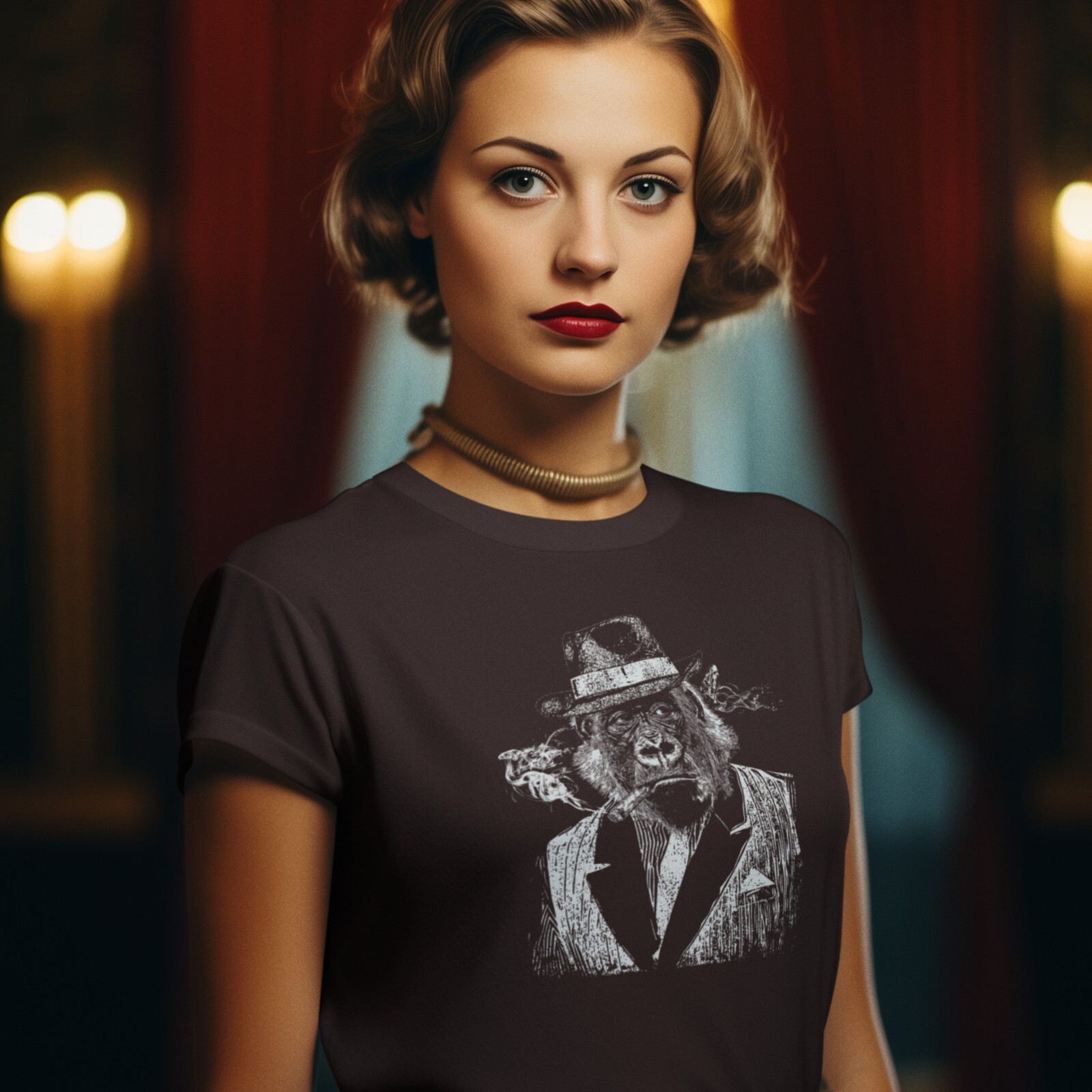 Gorilla Gangster Unisex t-shirt - 20's Mob Boss Ape gallery