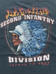 Vintage Y2K Second Infantry US Army Skill Flame Second To None Black 2XL Rare T