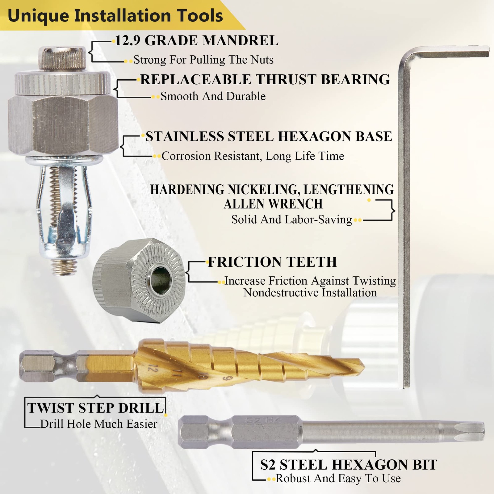 M4 Jack Nut with Installation Tool Threaded Insert Petal Nuts Nutserts Jacknu…