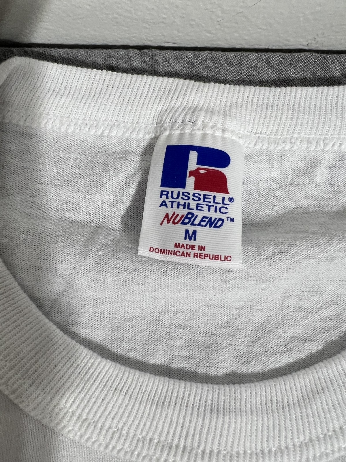 Vintage Russell Athletic Shirt Mens Medium White 9-11 Eagle American Flag 00s gallery
