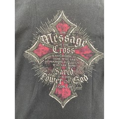 Kerusso Christian Cross T Shirt Mens Small Black 1 Cor 1:18 Gothic Graphic Tee