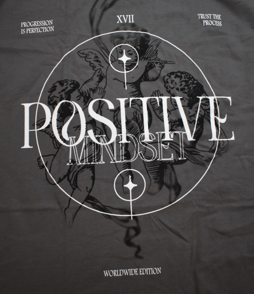 Fashion Nova Mens Positive Mindset Progression Charcoal Shirt New S-3XL gallery