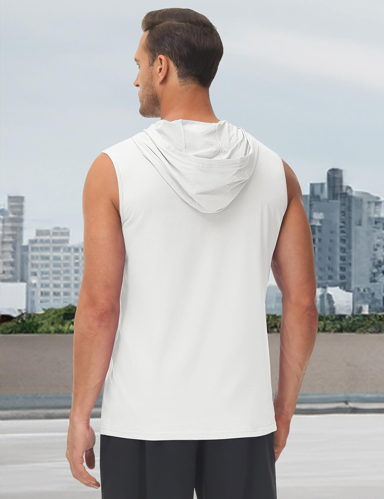 Men's Casual Workout Hoodie Tank Gym Cotton Sleeveless Quick Dry Muscle T-Shirts gallery