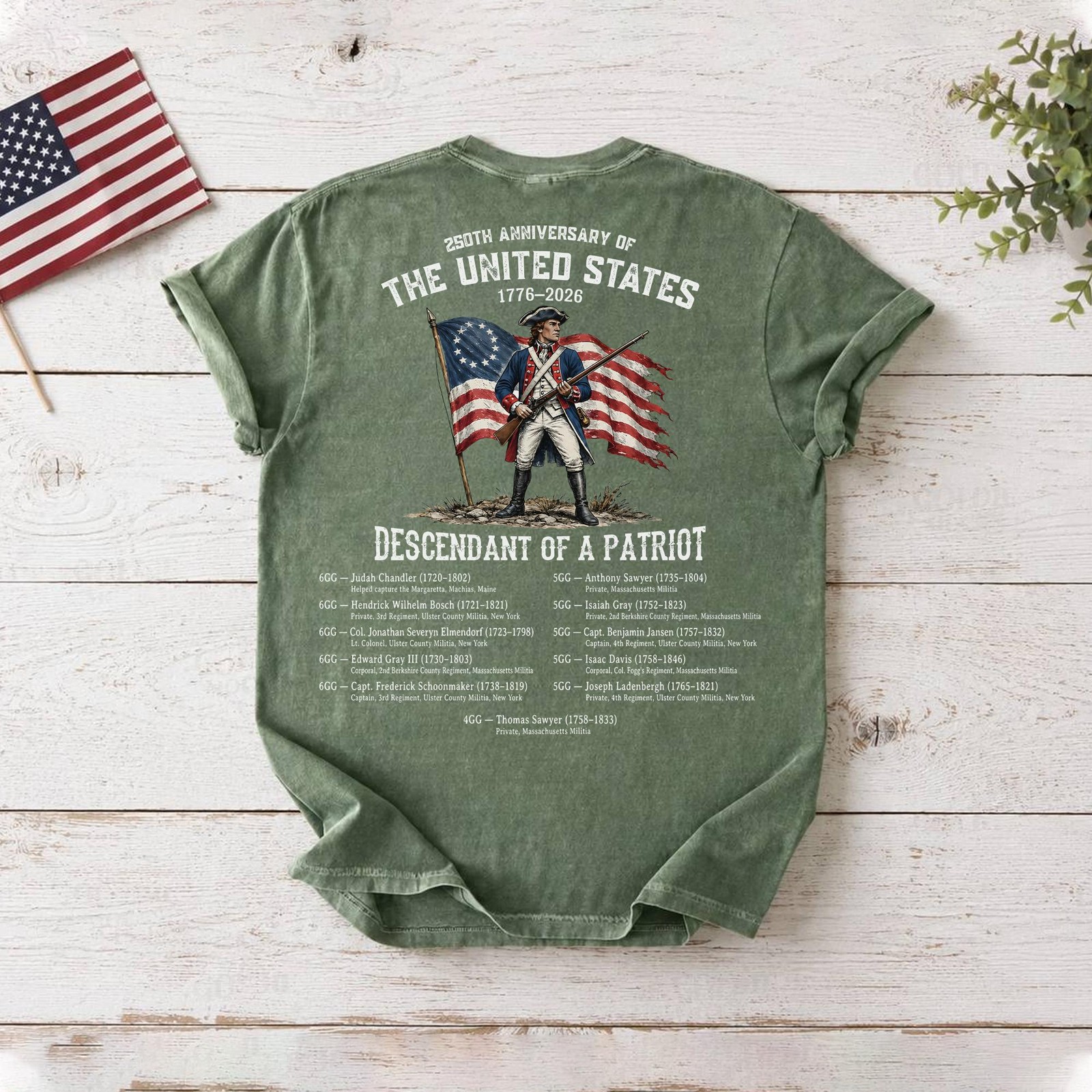 250th Anniversary Descendant of a Patriot Shirt Custom Family Heritage Tee gallery