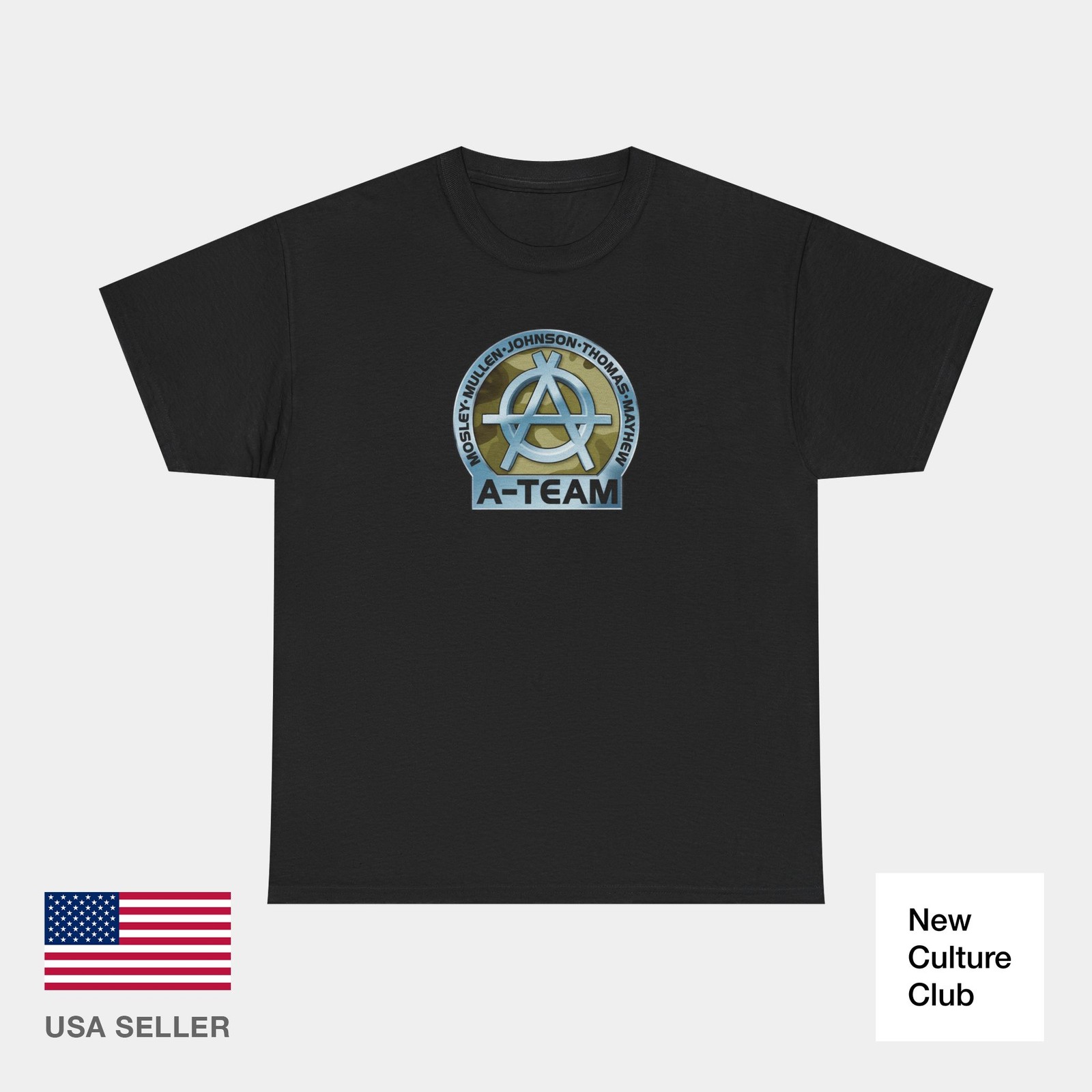 90s A-Team Skateboard Team Crest 1997 Mosley Mullen T-Shirt Print – v.2025.11