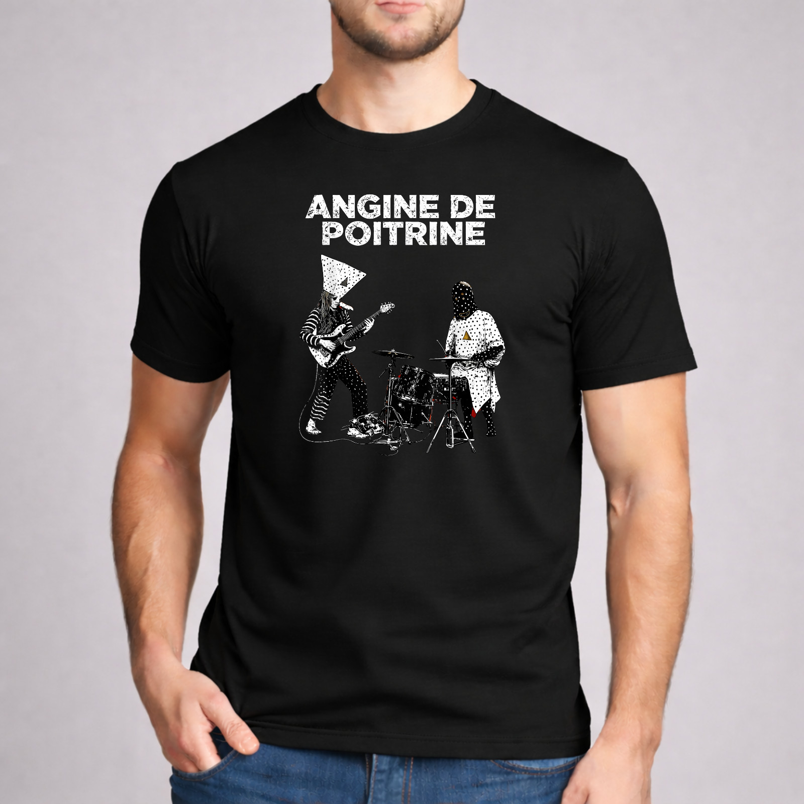 Music Shirt Funny Sarcastic Angine De Poitrine Live Art Graphic Men Boys Kids gallery