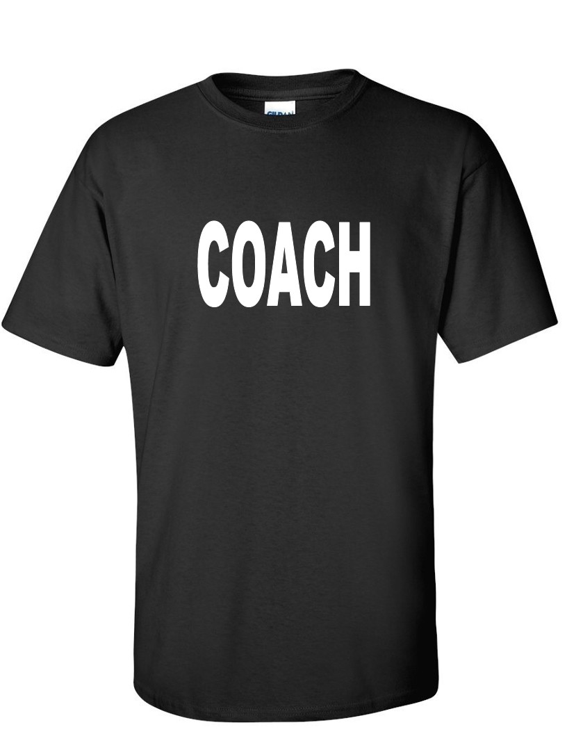 Coach Training Exercise Combat Sports Baseball Soccer Black White Cotton T-shirt gallery