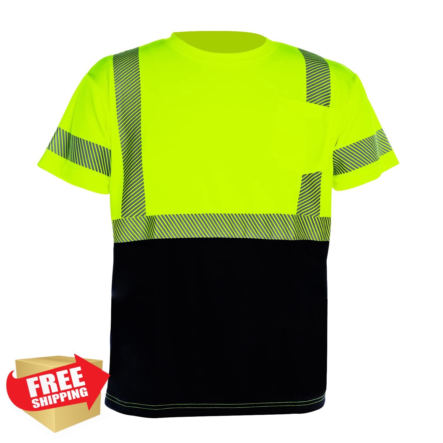 VENDACE Hi Vis Yellow Safety T-Shirt Men ANSI Class 3 L gallery
