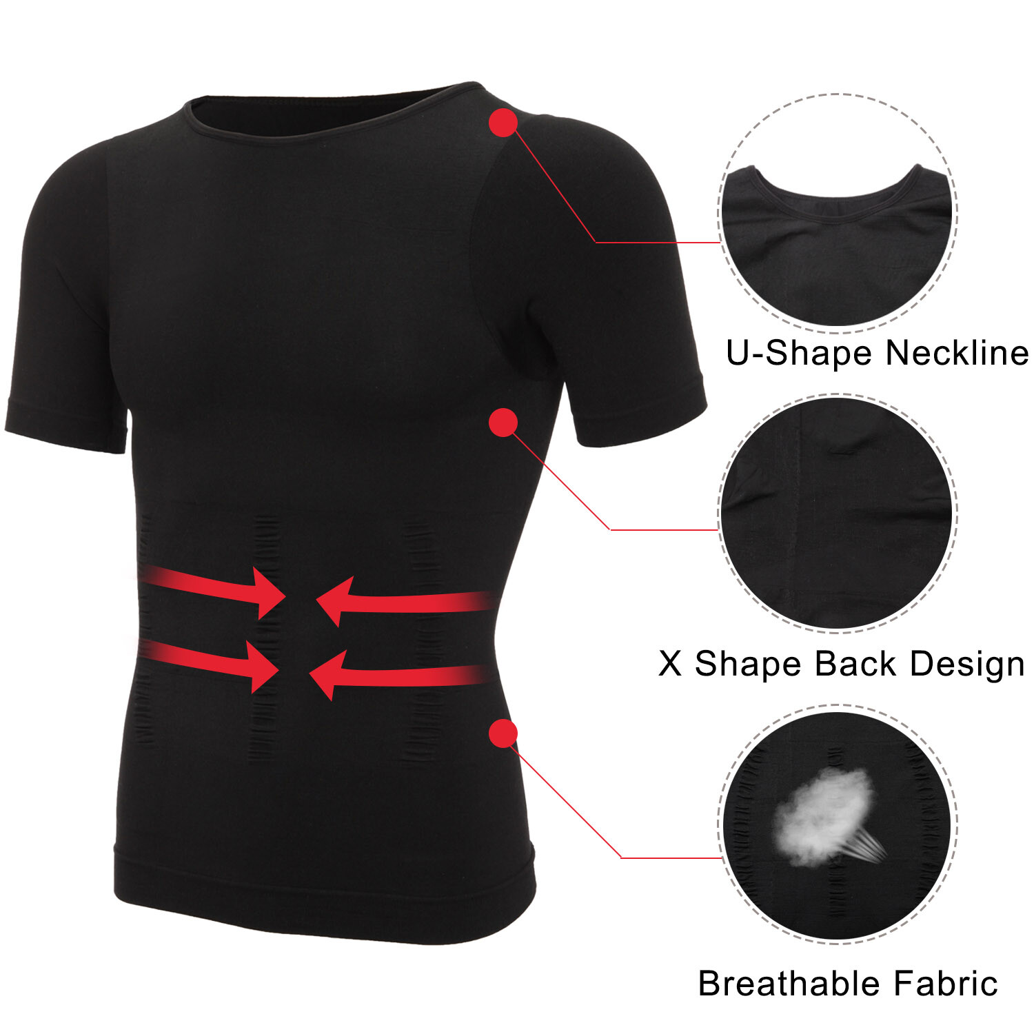 Men's Seamless Slimming Body Shaper Vest Abdomen T-Shirt Compression Sport Tank gallery