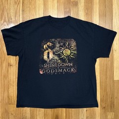 Godsmack x Shinedown Tour 2018 Tee Black T-Shirt Double Sided Mens XXL