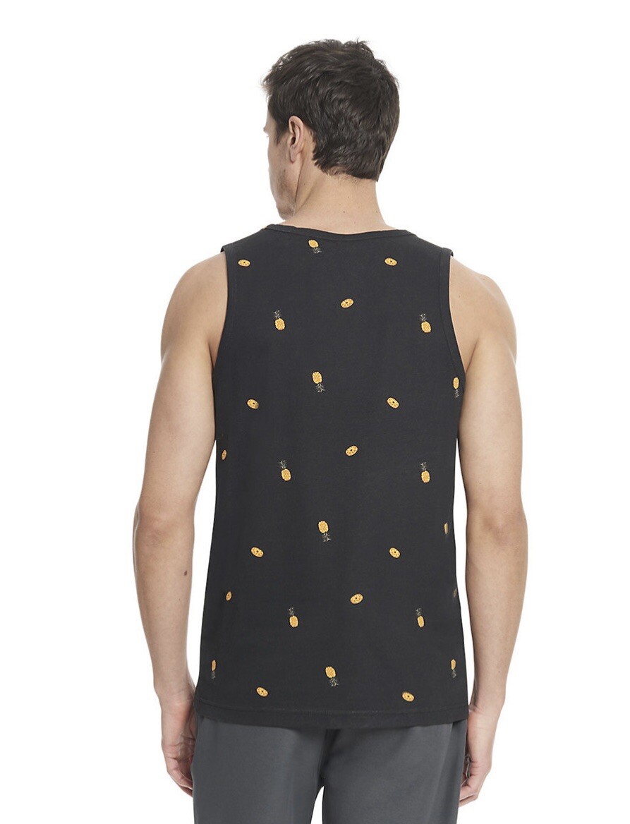 Hurley Men's Small The One & Only Graphic Tank Top Soft Cotton Pineapple Black gallery
