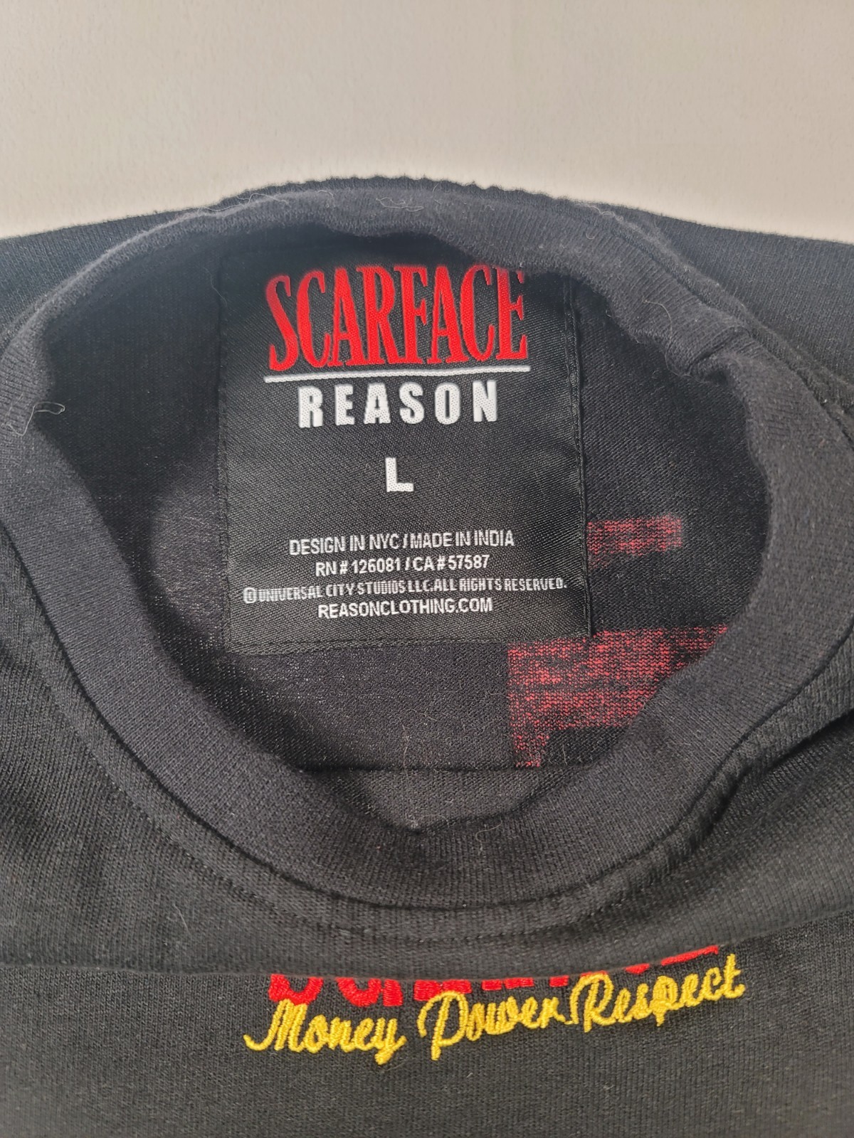 Scarface Money Power Respect Graphic Tee Black Men’s Large READ gallery