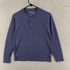 Faherty Shirt Mens Medium Blue Cloud Cotton Long Sleeve Henley Raglan Top