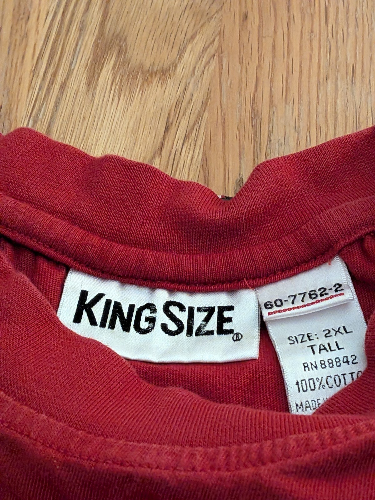 King Size Men’s 2XL Tall Red American Flag Graphic Print Crew Neck Tee Cotton gallery