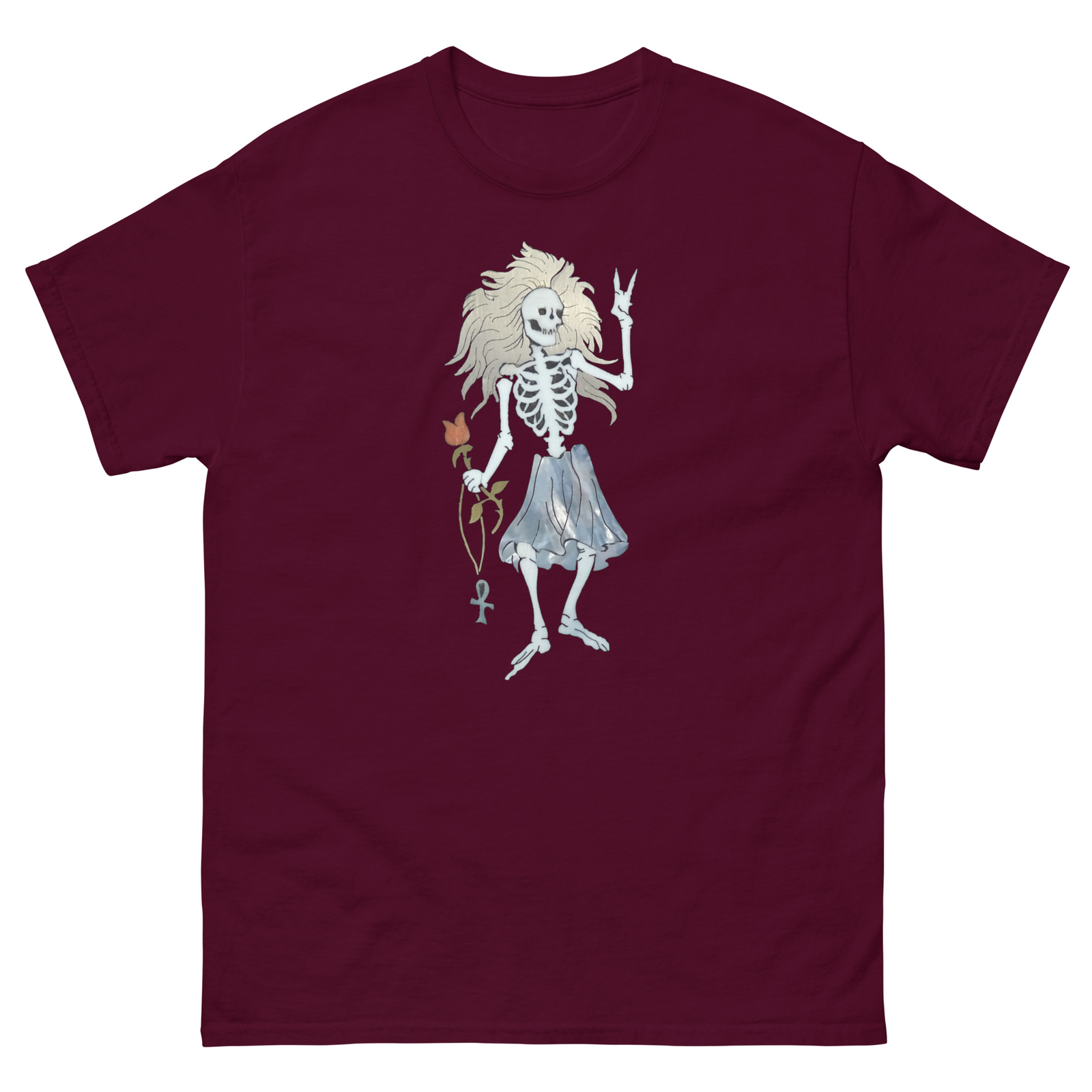 Jerry Garcia Rosebud Skeleton Grateful Dead Unisex classic tee