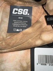 CSG Tied & Dyed Shirt Size Medium (Cloud WH/PK) #1801835 Tie-Dye